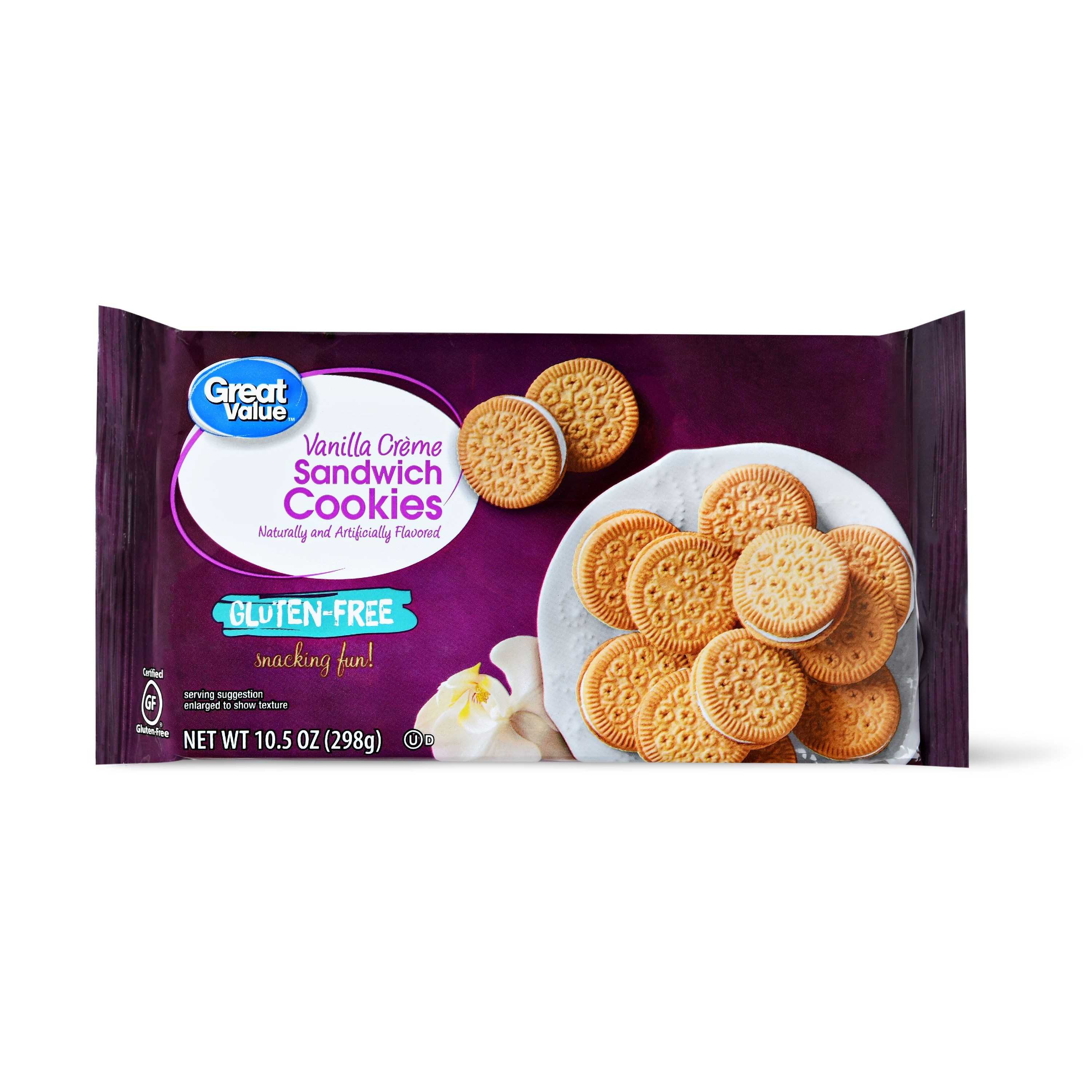 Great Value Gluten Free Vanilla Creme Sandwich Cookies 10 5 Oz   Great Value Gluten Free Vanilla Creme Sandwich Cookies 10 5 Oz 