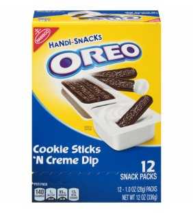 Handi-Snacks OREO Cookie Sticks 'N Crème Dip Snack Packs, 1 Box of 12 Snack Packs
