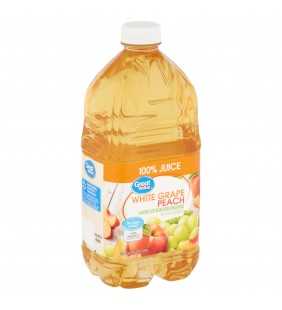 Great Value White Grape, Peach 100% Juice, 64 fl oz