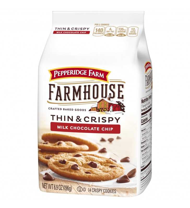 Pepperidge Farm Farmhouse Thin & Crispy Milk Chocolate Chip Cookies, 6. ...