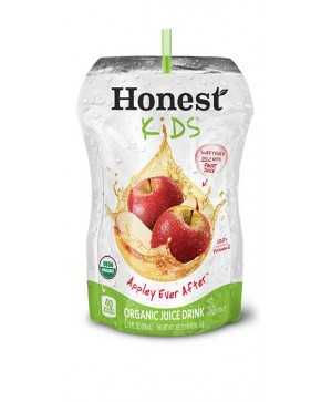 (8 Pouches) Honest Kids Organic Apple Juice Drink, 6.75 Fl Oz