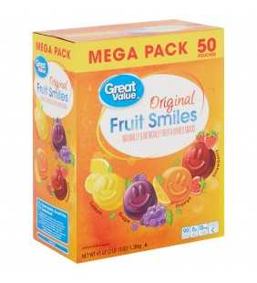 Great Value Original Fruit Smiles, 0.9 Oz (50 Count)