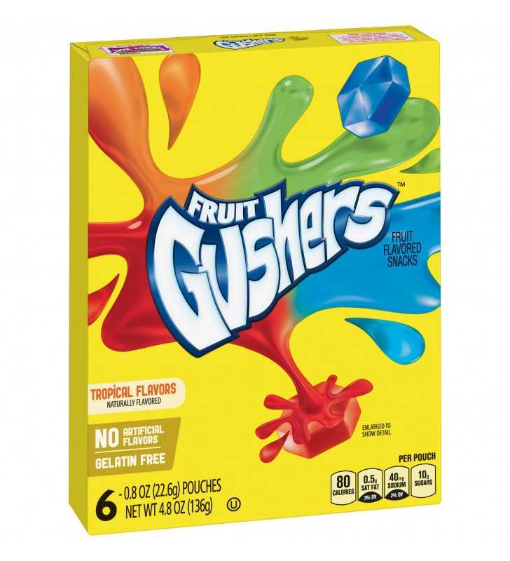 Gushers Tropical Flavors Fruit Flavored Snacks 6 Count