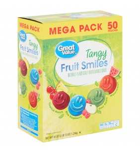 Great Value Tangy Fruit Smiles, 0.9 Oz (50 Count)