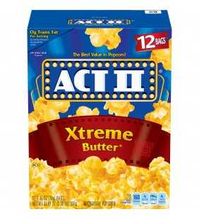 Act II Xtreme Butter Microwave Popcorn 2.75 Oz 12 Ct
