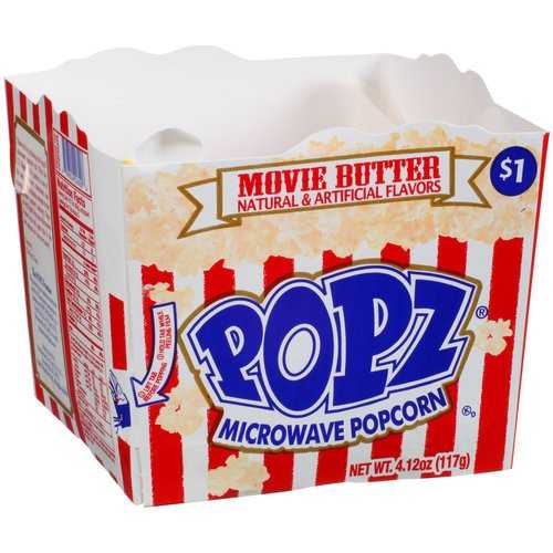 Popz Movie Butter Microwave Popcorn, 4.12 Oz.