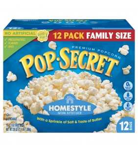 Pop Secret Microwave Popcorn, Homestyle, 3.2 Oz, 12 Ct