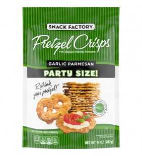 Snack Factory Pretzel Crisps Garlic Parmesan, Large Party Size, 14 Oz