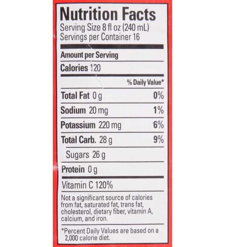 Fruit Punch Nutrition Information