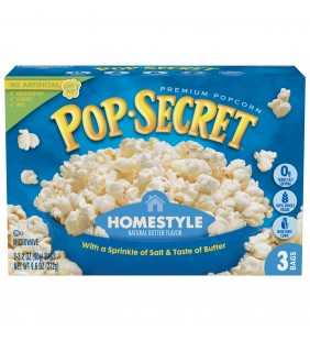 Pop Secret Microwave Popcorn, Homestyle, 3.2 Oz, 3 Ct