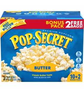 Pop Secret Microwave Popcorn, Butter, 3.2 Oz, 12 Ct