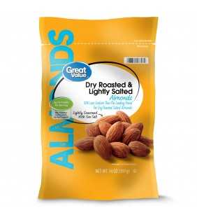 Great Value Dry Roasted & Lightly Salted Almonds, 14 oz