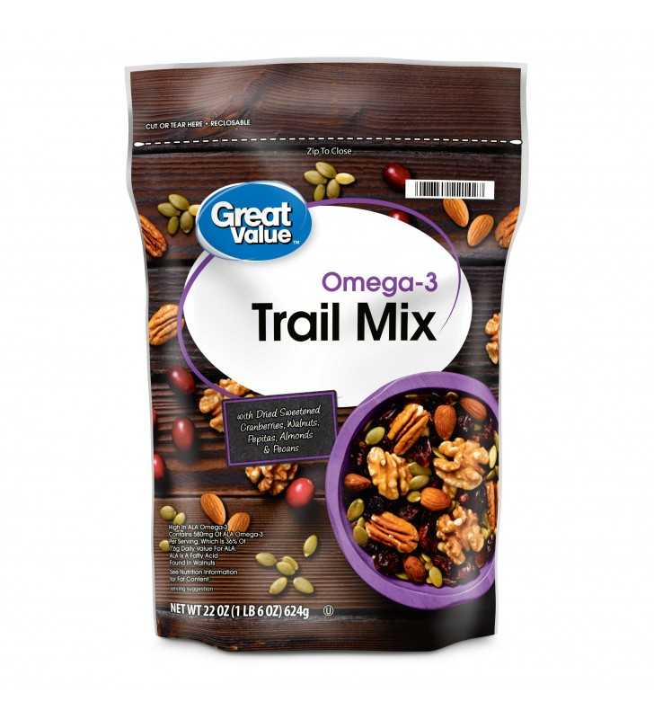 Great Value Omega3 Trail Mix, 22 Oz