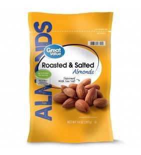 Great Value Roasted & Salted Almonds, 14 oz