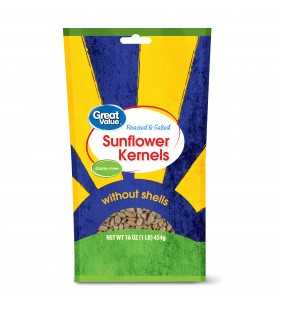 Great Value Roasted & Salted Sunflower Kernels without Shells, 16 Oz.