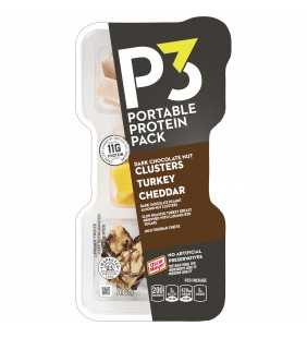Oscar Mayer P3 Turkey Breast, Dark Chocolate Nut Clusters & Cheddar Portable Protein Pack, 2 oz Pack