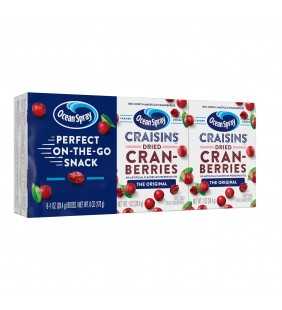 Ocean Spray Craisins Dried Cranberries, Original, 6ct-1oz Snack Pack Boxes