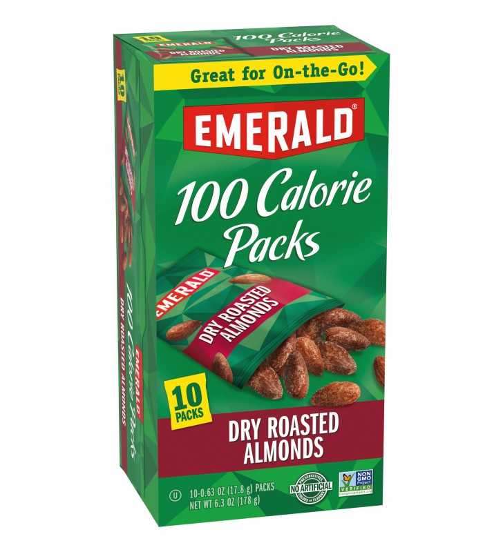 Emerald Nuts Dry Roasted Almonds, 100 Calorie Packs, 10 Ct