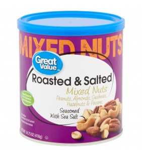 Great Value Roasted & Salted Mixed Nuts, 14.75 oz