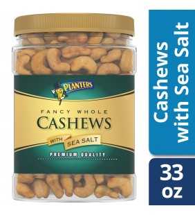Planters Fancy Whole Cashews With Sea Salt, 33 oz Jar