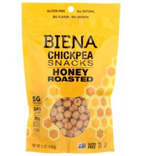 Biena Chickpeas Snacks, Honey Roasted, 5 Oz. Bag