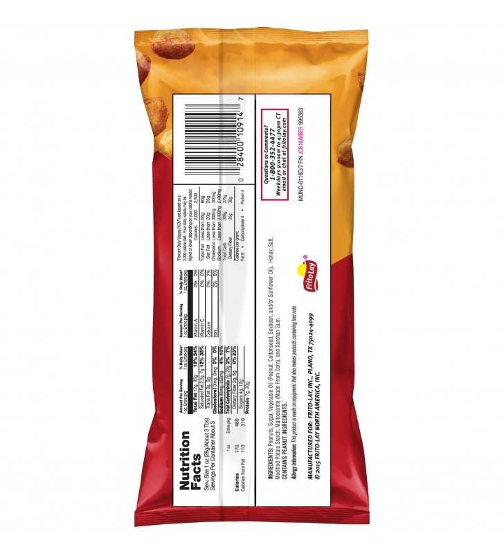 Frito-Lay Munchies Honey Roasted Peanuts 2.88 oz. Bag
