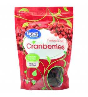 Great Value Sweetened Dried Cranberries, 12 oz