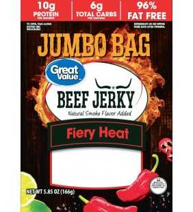 Great Value Fiery Heat Beef Jerky, 5.85oz