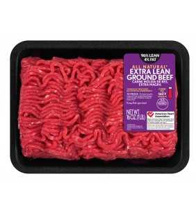 All Natural* 96% Lean/4% Fat Extra Lean Ground Beef Tray, 1 lb