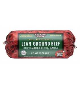 All Natural* 93% Lean/7% Fat Lean Ground Beef Roll, 1 lb