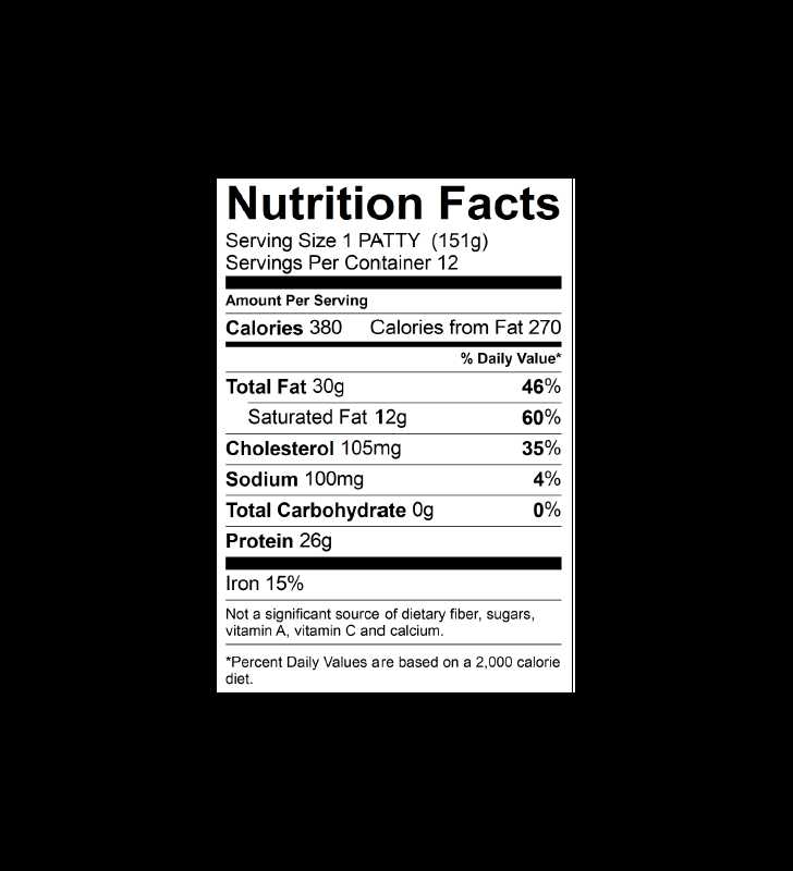 All Natural* 80% Lean/20% Fat Ground Beef Patties 12 Count, 4 lb
