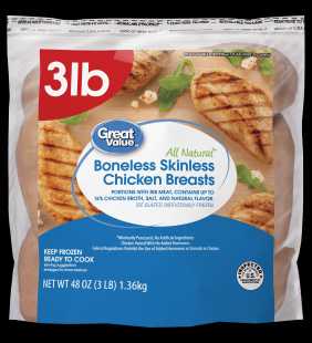 Great Value Boneless Skinless Chicken Breast, 3 lb. (Frozen)