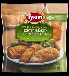 Tyson® Lightly Breaded Chicken Breast Strips, 36 oz (Frozen)