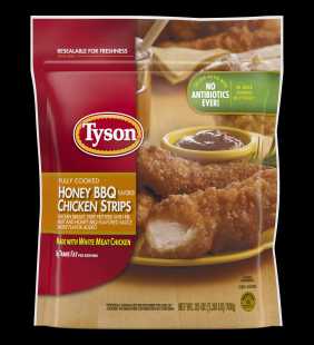 Tyson® Fully Cooked Honey BBQ Chicken Strips, 25 oz. (Frozen)