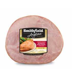 Smithfield Anytime Favorites Hickory Smoked Ham Steak, Water Added, Boneless, Fully Cooked, 97% Fat Free, 1.5-2 lbs