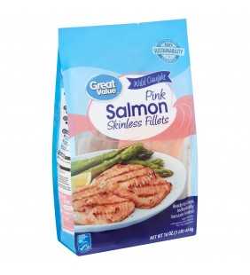 Great Value Wild Caught Pink Salmon Skinless Fillets, 16 oz