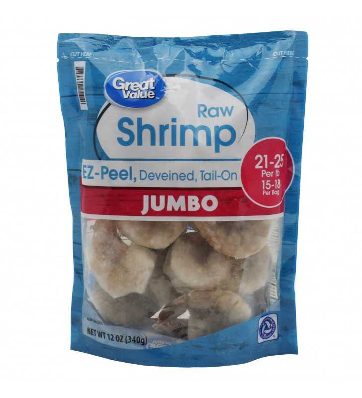 Fresh Raw Jumbo Shrimp Size 21/25, Tail-On Easy Peel, 8 oz