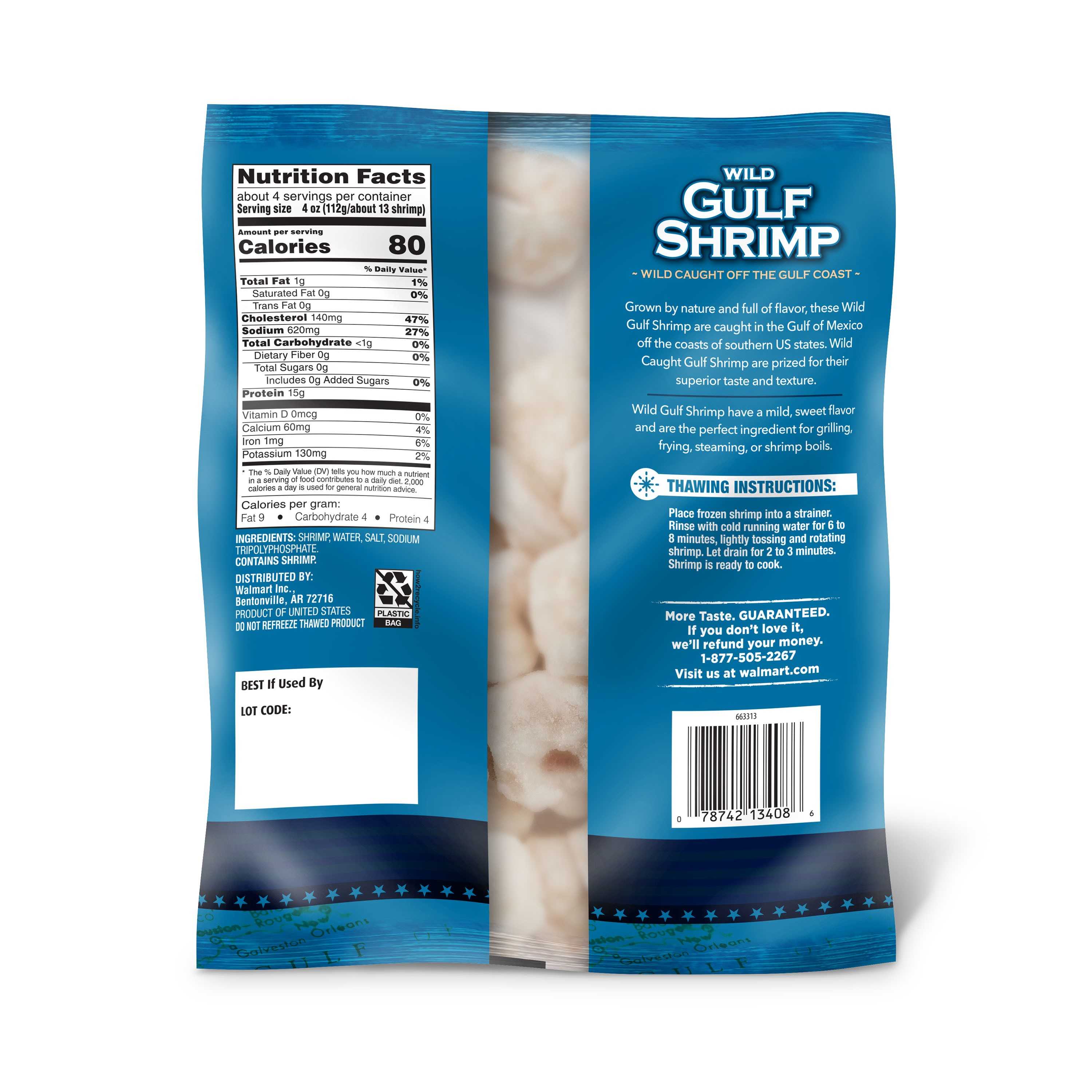 Wild Gulf Medium Raw Shrimp Peeled And Deveined 1 Lb