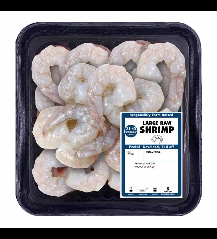 Extra Jumbo 16/20 Peeled & Deveined Tail-On Wild-Caught USA Shrimp  ($25.50/lb)