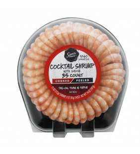 Premium Cooked Cocktail Shrimp, Tail-On Thaw and Serve, 51-60 pcs, 14 oz ring