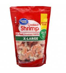 Frozen Cooked Extra Large Deveined Tail-On Easy Peel Shrimp, 32 oz