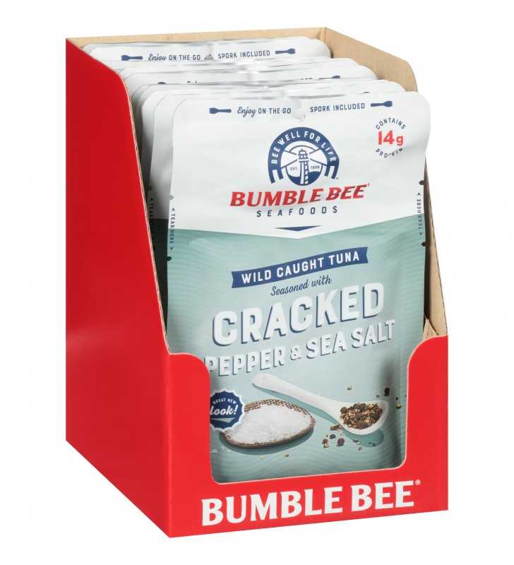 Bumble Bee Cracked Pepper and Sea Salt Seasoned Tuna Pouch with Spoon, 2.5 Oz Pouch