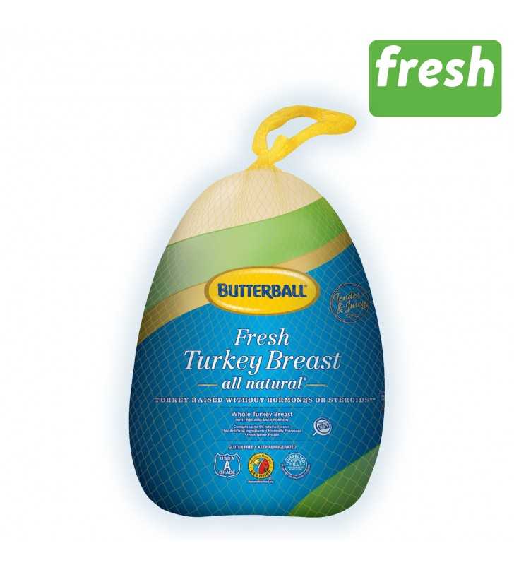 Butterball All Natural Turkey Breast With Ribs And Back Portion Gluten Free Fresh