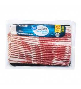 Great Value Thick Sliced Bacon, Naturally Hickory Smoked, Mega Pack, 24 oz