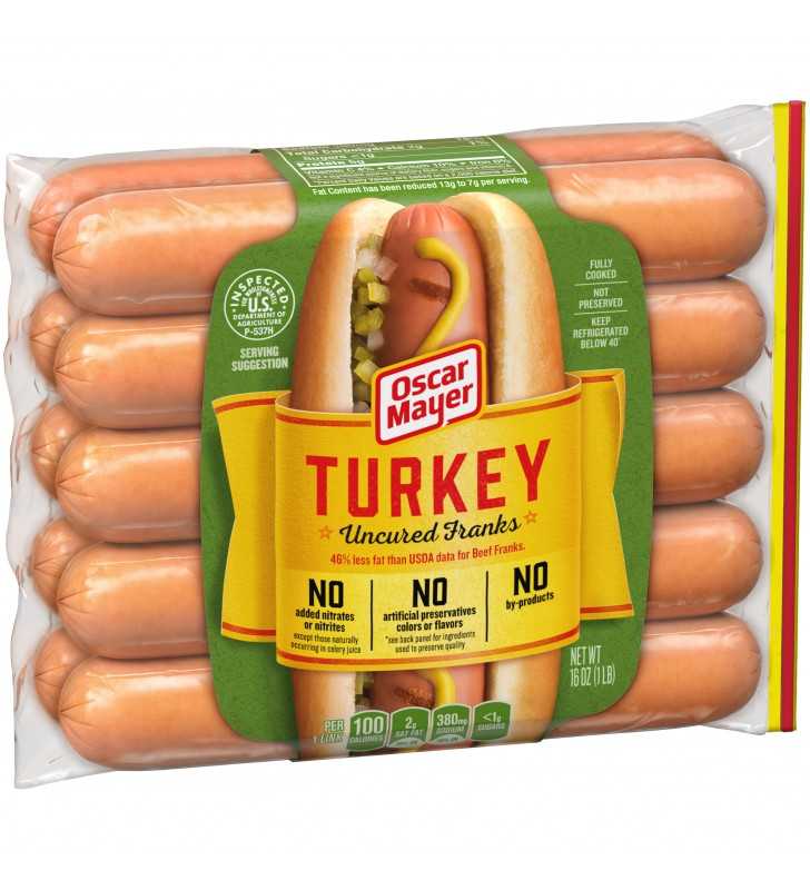 Oscar Mayer Turkey Uncured Franks Hot Dogs, 10 ct. Pack