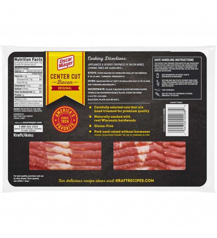 center cut bacon oscar mayer nutrition