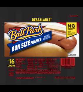 Ball Park® Classic Franks, Bunsize Length, 16 Count (Family Pack)