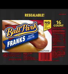 Ball Park® Classic Hot Dogs, Original Length, 16 Count