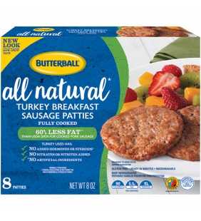 Butterball® All Natural Turkey Breakfast Sausage Patties 8 oz. Package