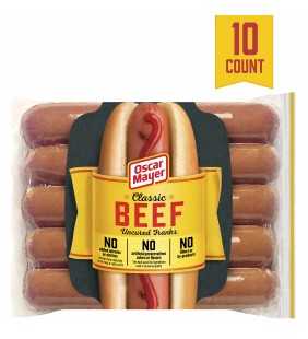 Oscar Mayer Classic Uncured Beef Hot Dogs, 10 ct. - 15 oz. Package